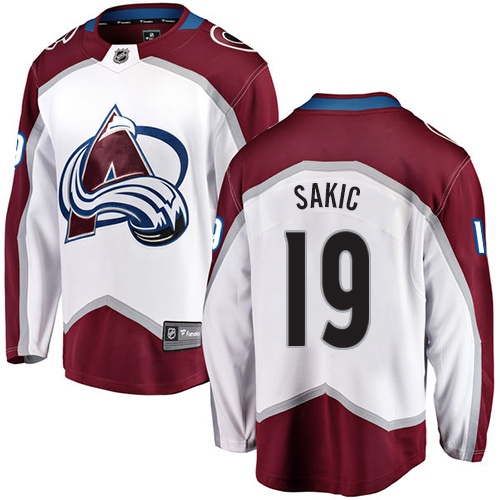 Herren Colorado Avalanche Eishockey Trikot Joe Sakic #19 Breakaway Weiß Fanatics Branded Auswärts